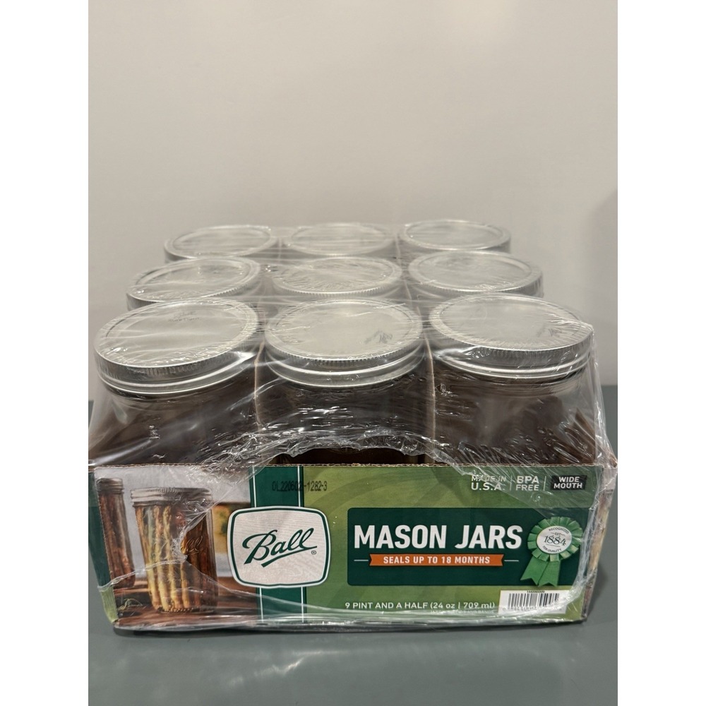 Rare Ball Canning Jars Pint and One Half size NEW 9 pack - Asparagus Jars
